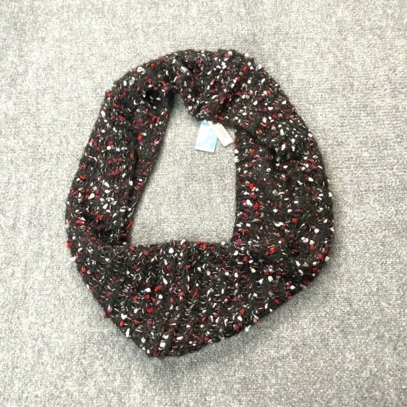 ND Infinity Scarf Womens Chunky Knit Cowl Black Red Reversible Warm Neck New - Picture 1 of 10